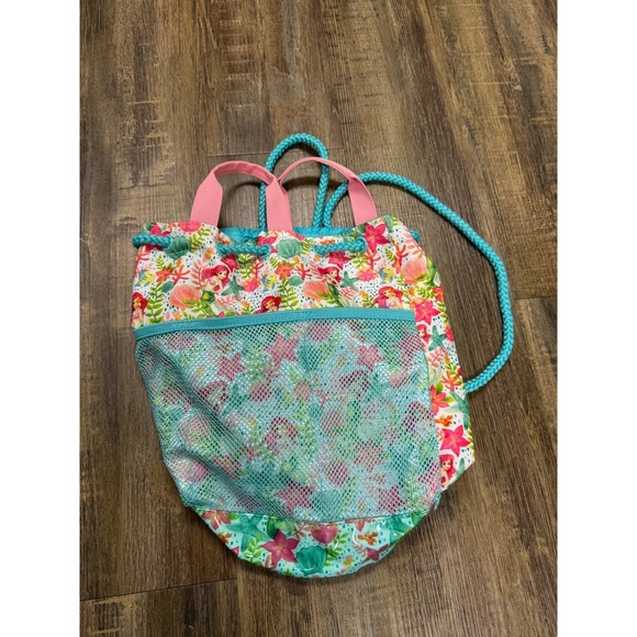 Disney Other - Disney Drawstring Backpack Unisex One Size Multicolor Floral Mesh Pocket